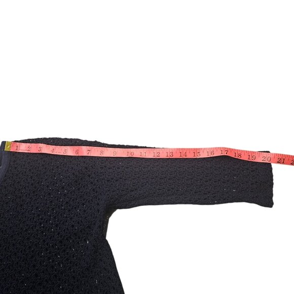 Aerie Open Knit Navy Blue Sweater Medium - Picture 5 of 6